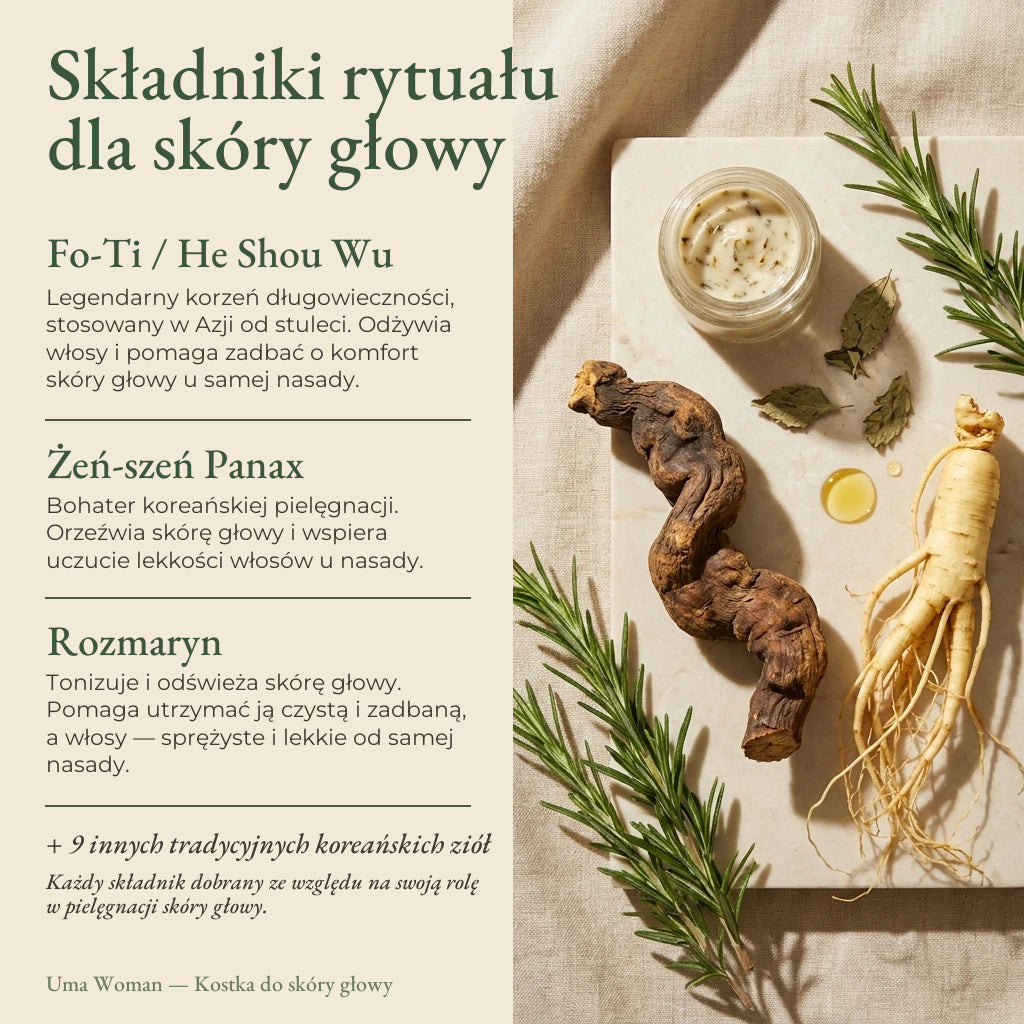 Składniki rytuału dla skóry głowy