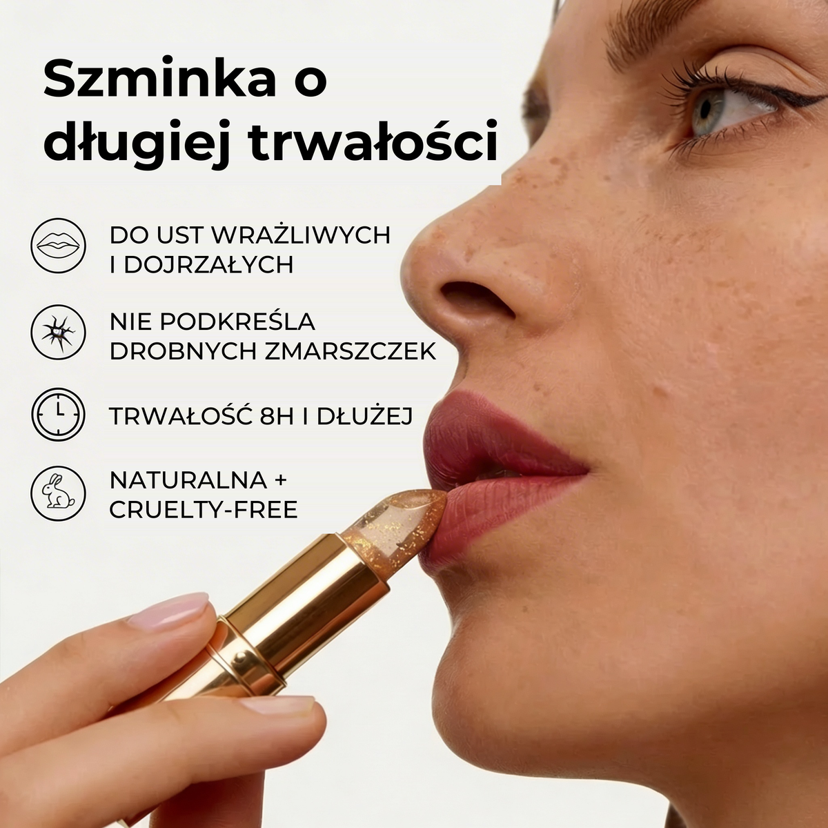 Szminka o długiej trwałości — do ust wrażliwych i dojrzałych